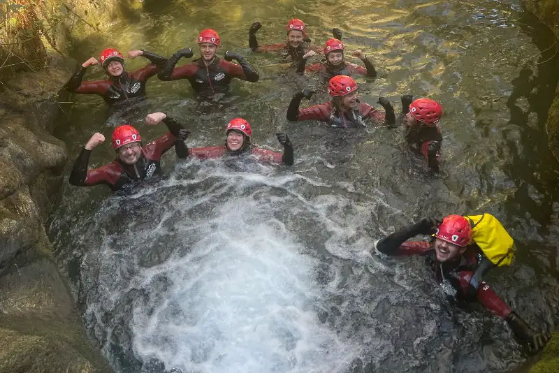 Group canyoning trips in the Lake District