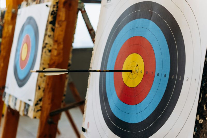 Arrow sticking out of an archery target