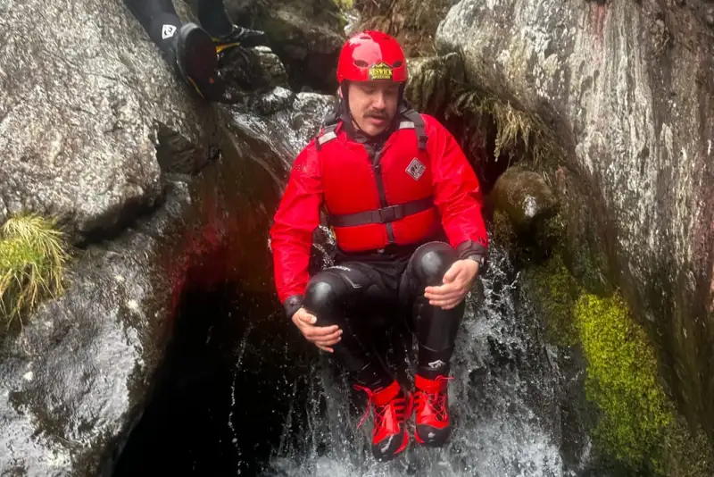 Man divebombing in the ghyll