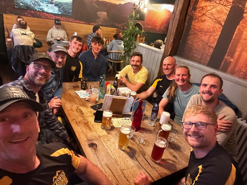 The Keswick Adventures team in the pub