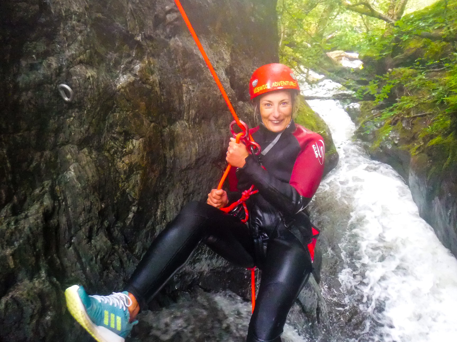 Canyoning in the Lake District in the rain