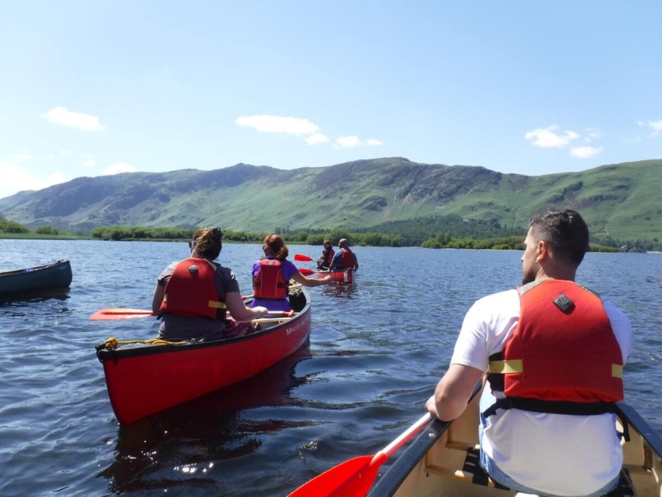 Canoeing on Derwentwater in the Lake District