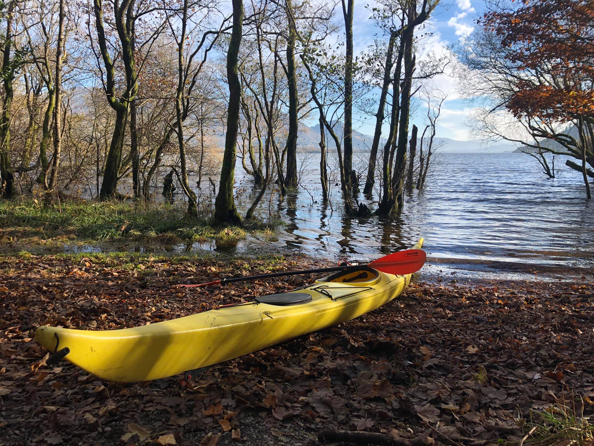 Kayak on the shores of Bassenthwaite