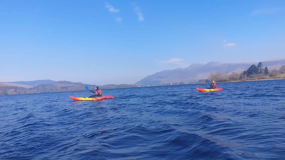 Kayakers on Derwentwater in the Lake District