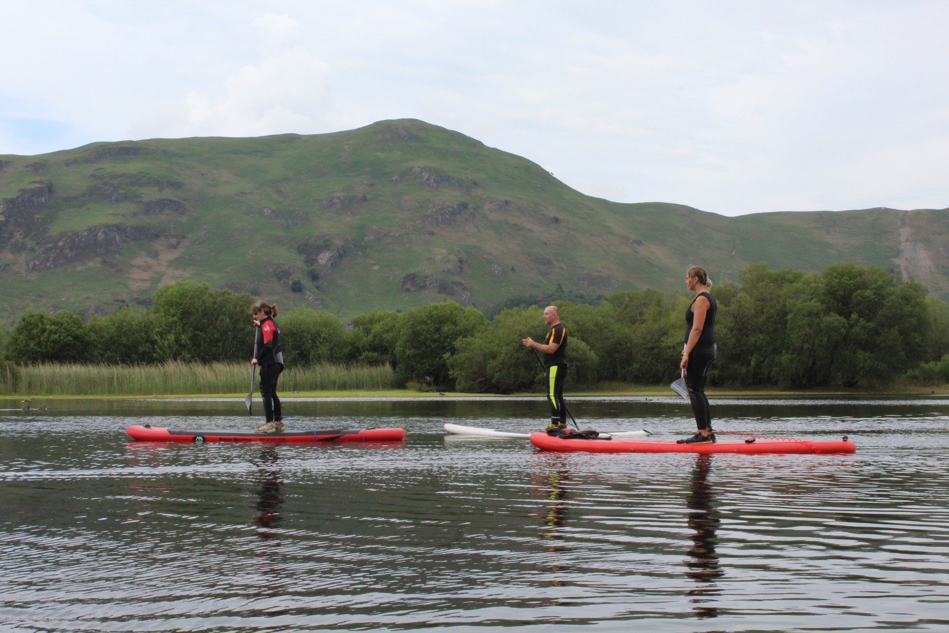 Paddle boarding on Derwentwater in the Lake District