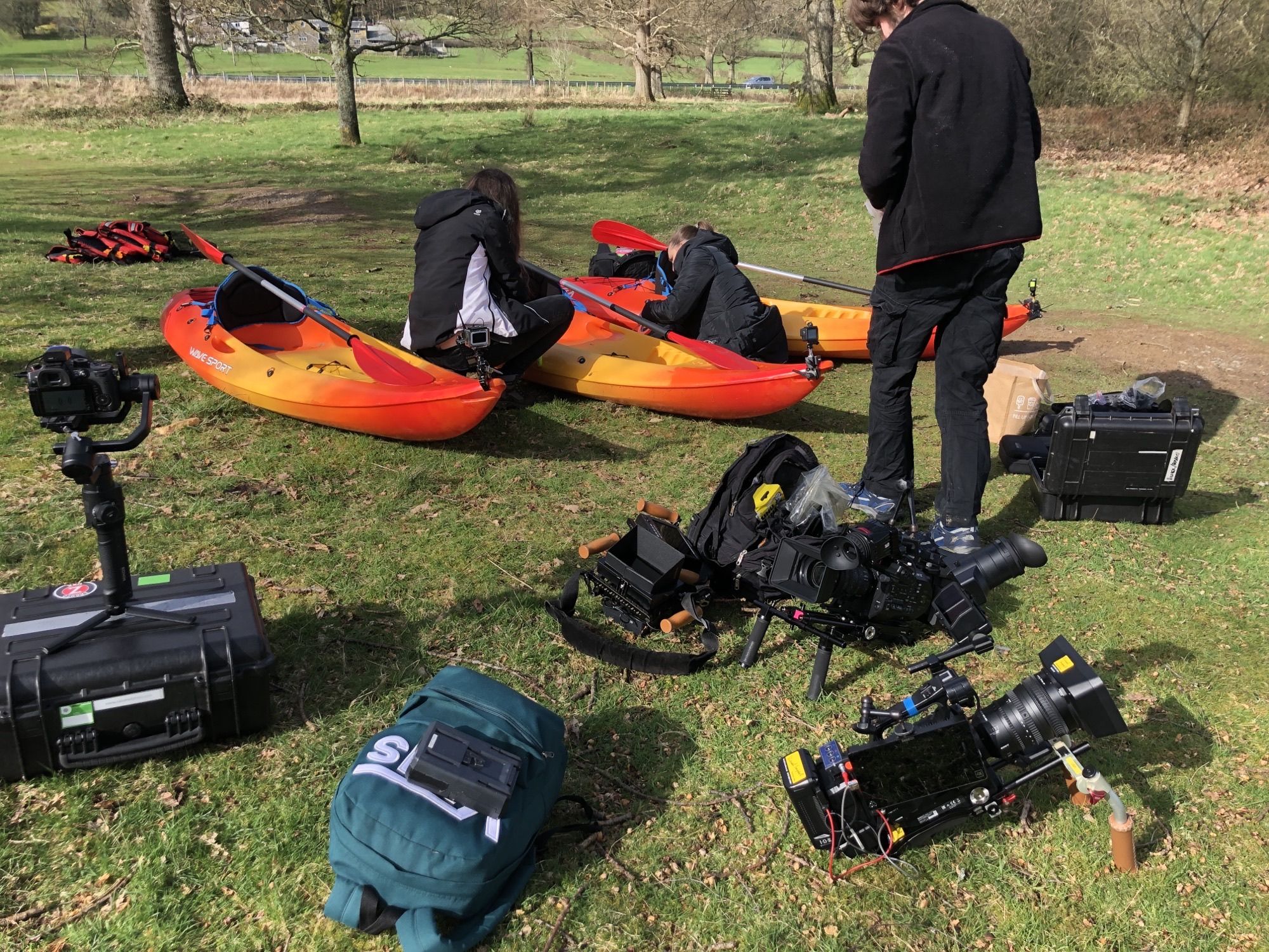 Kayaks and cameras on set of the Real Housewives of Cheshire