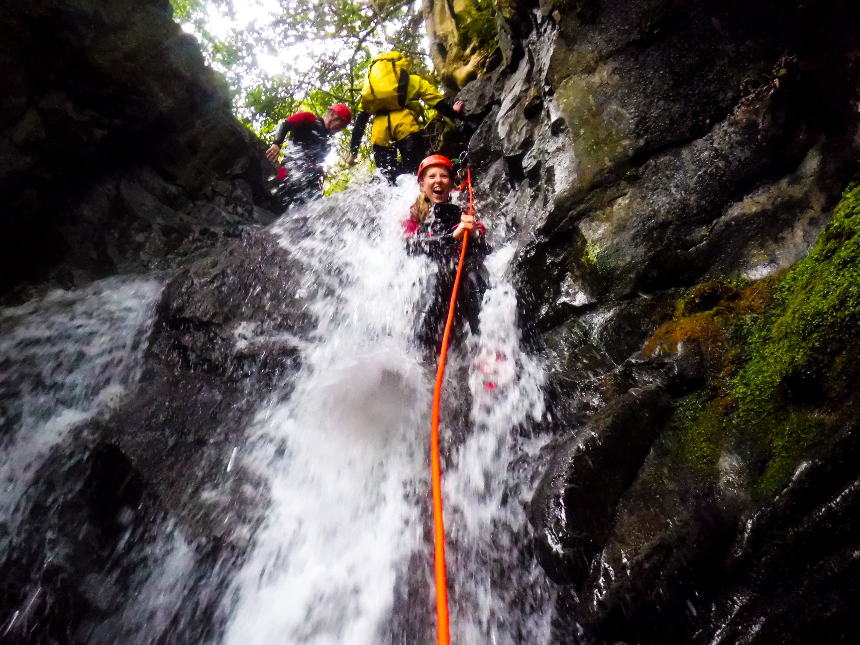 Teenager canyoning with Keswick Adventures